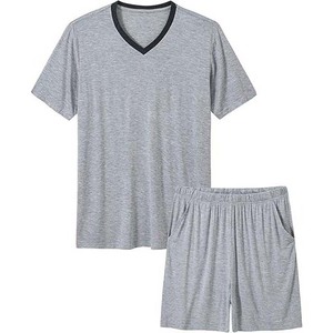 Ensemble de vêtements d'été deux pièces pour hommes, personnalisé avec logo, respirant, brodé, 100% coton/polyester, en molleton, pour la salle de sport et le fitness - Product Image 1