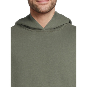 เสื้อสเวตเชิ้ตผู้ชายสีเขียวมะกอกทรงโอเวอร์ไซส์มีฮู้ด ผ้าฟลีซ ทรงปกติ สีพื้น ดีไซน์กระเป๋าเสื้อ สวมใส่สบายๆ สำหรับฤดูใบไม้ร่วง - Product Image 5