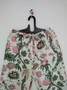 Ensembles de pyjama en coton indien sérigraphie florale Pjs vêtements de nuit d'été faits à la main ensembles de payjama Boho Hippie vêtements de détente ensembles pour femmes - Product Image 2