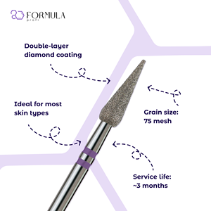 Broca de Diamante para Uñas, Precio Razonable, Fórmula Profi, 4.0 mm, Violeta, Grano PRO, Premium - Product Image 2