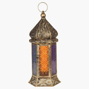 Faroles de Ramadán 2026, Decoraciones de Mesa Modernas de Metal y Vidrio Hechas a Mano, Luces Coloridas para Decoración del Hogar, Hotel y Jardín - Product Image 6