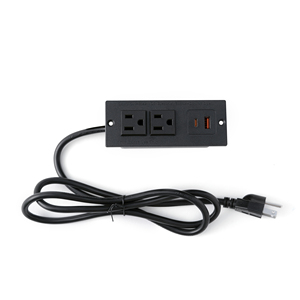Chargeur soigné Bande d'alimentation encastrée sous la table avec sortie 125V Charge rapide Ports USB A et Type-C Fabriqué au VIETNAM - Product Image 3