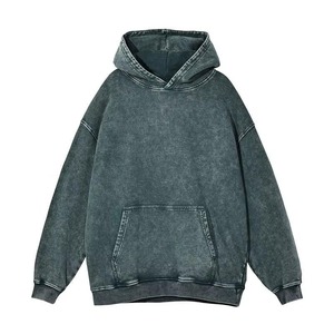 Sérigraphie Sweats à capuche pour hommes personnalisés en détresse Pull pour hommes lourd Vintage Stone Washed Oversized Streetwear - Product Image 4