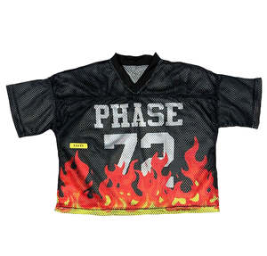 Custom Women <b>Mesh</b> Cropped Jersey Boxy Tshirt Dtg Print Polyester <b>Crop</b> <b>Top</b> Oversized Casual Anti-Pilling Sport Wear - Product Image 2