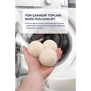 Aceite de Lavanda, Paquete de 6 Bolas de Secado de Lana, Suavizante de Telas Natural, Bolas y Discos de Lavandería, Talla Única, Hecho en Turquía - Product Image 4