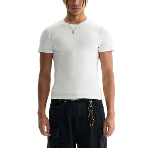 เสื้อยืดครอปท็อปทรงเข้ารูปผู้ชายแบบมีริบ - Product Image 3