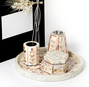 Brûleur Bakhoor rentable incrustation de nacre Mubkhara brûleur d'encens fait à la main décor à la maison avec des boîtes de brûleur de conception de motif - Product Image 1