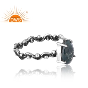 Latest Selling 925 Sterling Silver Natural <b>Moss</b> <b>Agate</b> Gemstone <b>Ring</b> Custom Jewelry Manufacturer - Product Image 4
