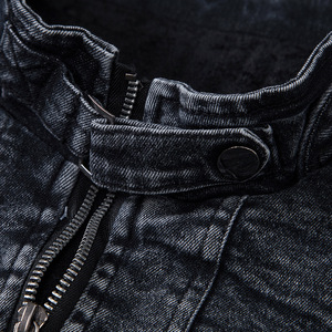 Veste en jean classique décontractée slim à fermeture éclair de haute qualité, style vintage, collection automne 2026 pour hommes - Product Image 5