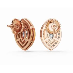 Pendientes de Diamantes Marquise de Oro de 9 Quilates de Primera Calidad, Joyería Cultivada en Laboratorio, Proveedor de Exportación al por Mayor OEM - Product Image 3