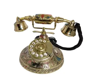 座机电话复古系列皇家黄铜电话 (黑色)，仅适用于BSNL和MTNL的户外工作