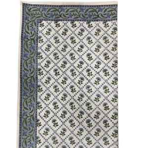 Elegante mogol acero azul hecho a mano algodón mantel indio tradicional Floral banquete Hotel comedor cubierta acero azul mano bloque - Product Image 5