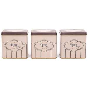 Ensemble de rangement rectangulaire en métal-80x120mm (lot de 3) Design rétro rétro - Product Image 1