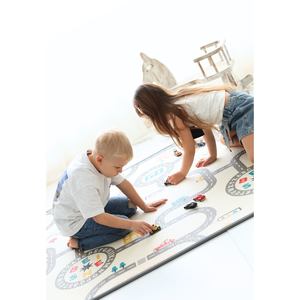 Alfombra de juego para bebés XPE de un solo lado, 100x140x1 cm, enrollable, impermeable, no tóxico, carrera de coches de espuma para el tiempo de juego - Product Image 2
