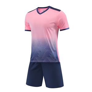 Camisetas de Fútbol Sublimadas con Impresión Personalizada, 100% Poliéster, Secado Rápido, Cuello en V, Manga Corta, Unisex, para Adultos, OEM, Venta al Por Mayor - Product Image 1