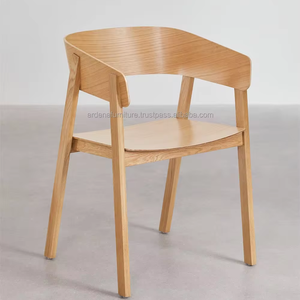 Chaise de salle à manger minimaliste moderne de style incurvé pour bar à la maison Banquets de jardin en plein air Utilisation dans le parc Teck Bois Acier Métal Mariages Fêtes - Product Image 1