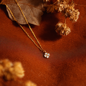 จี้ใบโคลเวอร์นำโชค สร้อยคอชุบทอง เงินแท้ 925 สั่งทำได้ - Product Image 4