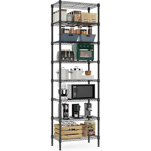 MZG Premium Adjustable 8 Tier Storage <b>Rack</b> Metal Wire Shelving Unit Shelf Organizer for Kitchen Pantry Basement Utility Room - Product Image 1