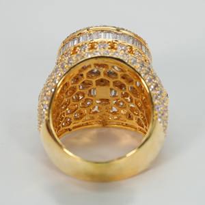 Elegante anillo de oro amarillo de 14 quilates, adornado con diamantes cultivados en laboratorio con claridad VVS, diseñado para mujeres, que radiante de belleza, es un clásico que transcurre el tiempo. - Product Image 3