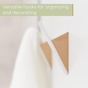 Beech Wood Coat <b>Hook</b> <b>Rack</b> With White Beech Wood <b>Wall</b> <b>Hooks</b> Decorative <b>Wall</b> Coat <b>Hook</b> for Hanging Coats Hats and Clothing - Product Image 2