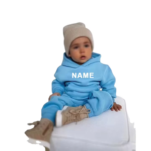 Chándal personalizado para niños, conjunto de chándal acampanado de 2 piezas de alta calidad, conjunto de pantalones de chándal y sudadera de algodón grueso y cálido - Product Image 1