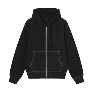 Sudaderas con Capucha Extra Grandes para Hombre, con Doble Cremallera, Bordado Personalizado con Logotipo, al por Mayor, Precio de Fábrica, Estilo Urbano - Product Image 1