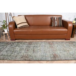 Alfombra Turca Vintage, Alfombra de Pasillo de 2.6x11.2 pies (80x341 cm), Alfombra de Lana con Diseño Floral Gris - Product Image 2