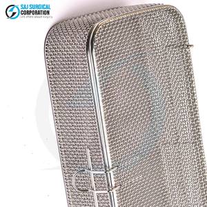 Panier en maille fine avec couvercle en acier inoxydable, panier de rangement médical manuel réutilisable pour la stérilisation des instruments chirurgicaux - Product Image 6