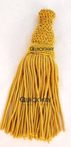 Pasamanería Francesa Metálica con Borlas y Cabeza de Corona Dorada Antigua para Decoración de Uniformes Ceremoniales - Product Image 2