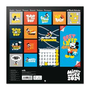 Calendario de Pared y Escritorio de Papel de Mickey Mouse de Disney 2024, Impreso, con Reloj, para Uso en el Hogar o la Oficina - Product Image 1