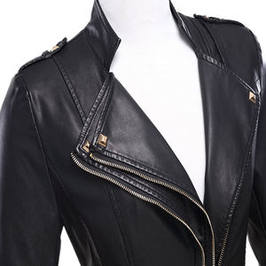 Wholesale Premium Quality Ladies' Spring Fashion Bomber Style Sheep Leather <b>Jacket</b> Genuine Fabric Cotton Pocket <b>Motorcycling</b> - Product Image 3