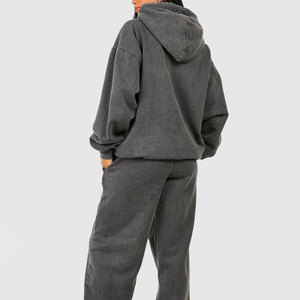 Conjunto de Jogger de lavado ácido con estilo para mujer hecho a medida de alta calidad, chándales de diseñador informales de Hip Hop a la moda para invierno - Product Image 6