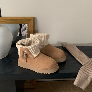 Bottes courtes pour femmes, nouvelle collection, très vendues, douces, chaudes, antidérapantes, en coton, chaussures en laine, chaussures décontractées à la mode - Product Image 1