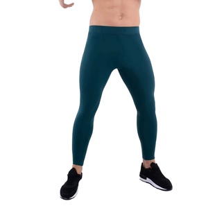 Hot Selling High Waist Men's Seamless Slim Fit Yoga Pants Compression Running Sports <b>Leggings</b> with Solid <b>Pattern</b> - Product Image 1
