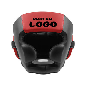 Protecteur de tête de boxe avec logo personnalisé Protège-dents en cuir PU et cuir de vachette pour MMA Fitness Protection des enfants avec motif imprimé - Product Image 1