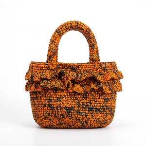 Bolso de Hombro Casual de Rafia Tejida con Volantes, Parte Superior Abierta, Dos Correas, Duradero, para Verano, Playa y Viajes - Product Image 6