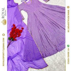 Nuevo Diseño Exclusivo de Vestido Largo de Fiesta de Georgette, Estilo Indio y Pakistaní, Vestido Anarkali con Bordado Intenso - Product Image 6