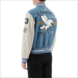 Chaqueta universitaria de poliéster/algodón de alta calidad para hombre, chaqueta sólida Regular de invierno tejida de lana con soporte Vintage estampado Puff High Street - Product Image 3