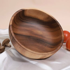 Cuencos de ensalada de madera de acacia extra grandes hechos a mano, cuenco de madera personalizado sostenible, utensilios para servir para fiestas, artesanía hecha a mano - Product Image 5