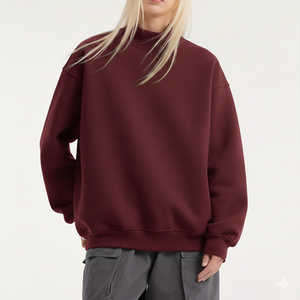 Sweat-shirt décontracté pour femme 2025, col montant, polaire, hiver, chaud, coupe ajustée, tricot avec logo sur le devant - Product Image 1