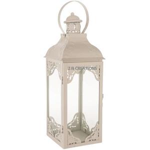 Lanterne enduite de poudre en fer en verre de forme carrée pour décoration intérieure et extérieure au prix le plus bas en inde - Product Image 2