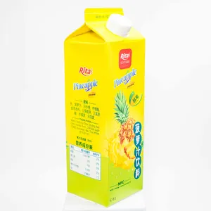 Бутылки фруктовых напитков для отдыха 1 л бумажная коробка свежий Ананасовый фруктовый сок чистый натуральный NFC заводская цена ананасовый сок