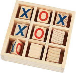 Jeu de société en bois Tic Tac Toe du fabricant indien Jeu de stratégie pour enfants Jouet pour voyages en voiture et jeux d'intérieur - Product Image 2