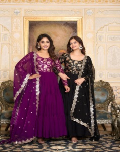 2024 verano Fox Georgette niñas largo de talla grande ropa de playa Formal Casual/fiesta nueva moda Pure Zecard trabajo producto código Ram - Product Image 5