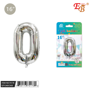 16 \ "n. 0 palloncino in alluminio argento 240 pz/CS per decorazioni per feste - Product Image 1