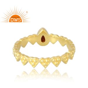 แหวนพลอยโกเมนธรรมชาติชุบทอง18K สีเงินสเตอร์ลิง925ขายดีที่สุดสำหรับผู้หญิงของขวัญสำหรับผู้หญิง - Product Image 2