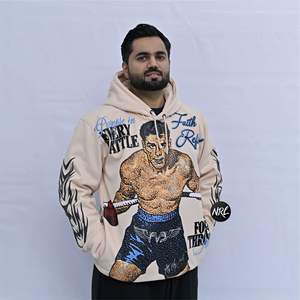 Streetwear surdimensionné 100% coton personnalisé, surdimensionné, survêtement à capuche en deux pièces avec survêtement à manches longues - Product Image 5