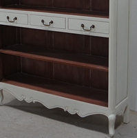 Mueble francés de caoba, librería elegante y desgastada