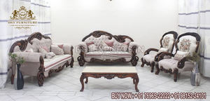 Juego de sofá de estilo europeo tallado a mano para sala de estar, Set de 5 asientos hecho a mano, oro antiguo Real, para sala de estar - Product Image 3