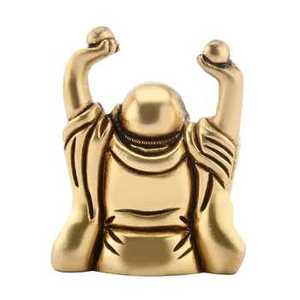 พระพุทธรูปหัวเราะ ทำจากทองเหลือง งานฝีมือ ประติมากรรมตกแต่งบ้าน สำนักงาน ของประดับบนโต๊ะ ของขวัญทางจิตวิญญาณที่ไม่เหมือนใคร - Product Image 4